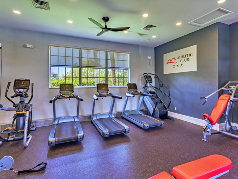 This image showcases commercial fitness with a State-of-the-art 2-level athletic club with Matrix Series 7xi equipment that is essential for community amenities. Offering different weight of kettlebells that is good for point gravity off-centered.