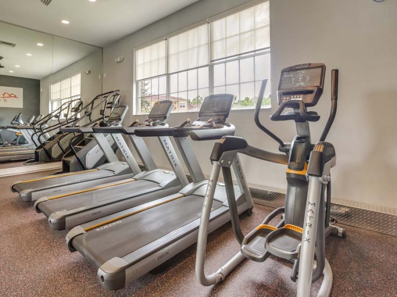 This image shows the 24-hour State-of-the-art fitness gym featuring equipment for a full-body workout and cardio test.