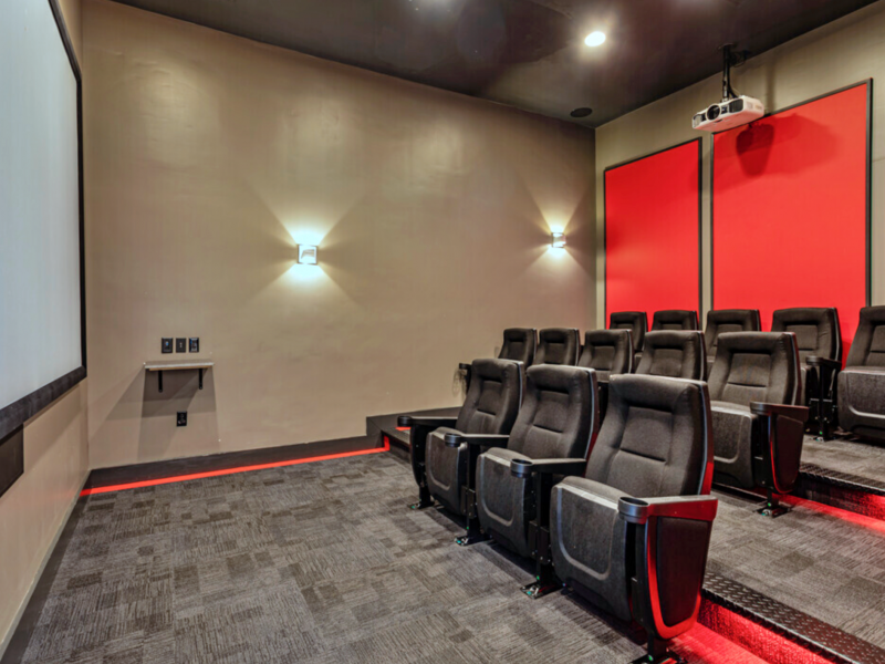 This image shows the media center with theater seating.